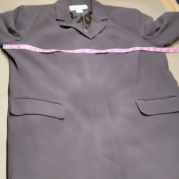 Norton McNaughton Size 14 Vintage Dark Taupe Midi Length Blazer, EUC - Picture 10 of 14